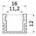 Профиль для светодиодной ленты LUX LR58 39.4х26мм (встраиваемый) 2м.п.
