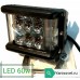 Светодиодная LED фара рабочего света (дальний) 60W 10-30V  IP67 (холодного белого свечения)