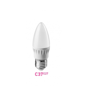 Лампа светодиодная E27 LED C37 Свеча  7.5W  2700К (теплого свечения)