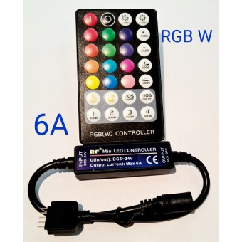  Контроллер для светодиодной ленты с пультом RGB+W mini 72W/144W 12/24V 6А 