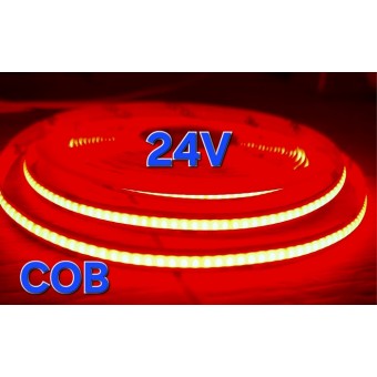 Светодиодная лента COB LUX 24В 310д/м 8W IP33 красного свечения с 3M Светодиодная лента COB LUX 24В 310д/м 8W IP33 красного свечения с 3M
