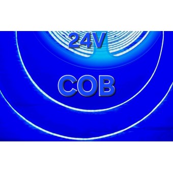 Светодиодная лента COB LUX 24В 310д/м 8W IP33 синего свечения с 3M Светодиодная лента COB LUX 24В 310д/м 8W IP33 синего свечения с 3M