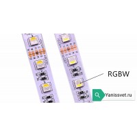 Цветная светодиодная лента 12 вольт 5050/60 RGB+WARM WHITE (в одном диоде) 19.8W  IP20 ELEGANZ LED