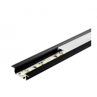 Профиль для светодиодной ленты AP251 22х6мм (встраиваемый) черный 2м.п.