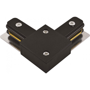 L-образный коннектор черный для шинопровода трекового светильника